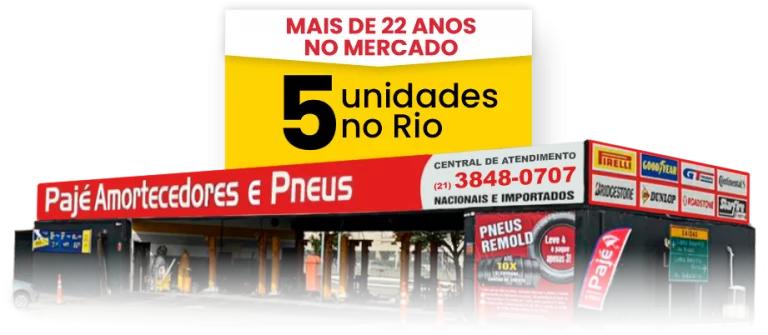 5 lojas - Pajé Amortecedores e Pneus no Rio de Janeiro